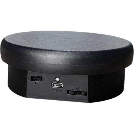 Motorisierte elektrische Drehtellerplattform, 360 Grad drehbar, Mehrzweck-Automatik-Verkaufsfläche mit USB-Kabel für Supermärkte-12cm Black (1/5)