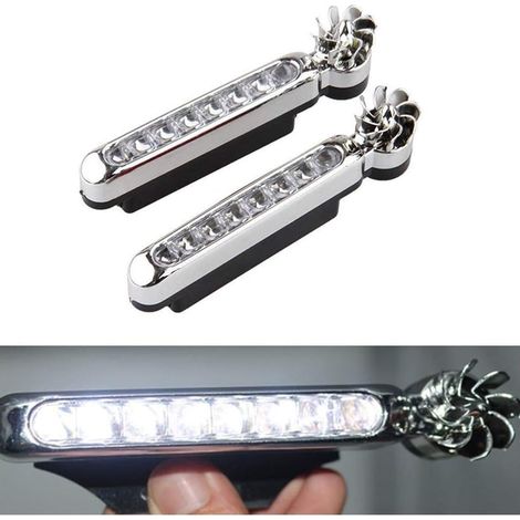 2 Stücke Auto Tagfahrlicht 8 LEDs Wind Energy Powered Nebelscheinwerfer Auto Universal Wasserdichte Auenleuchte