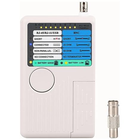 4-in-1 RJ45 RJ11 USB BNC Cable Tester with Detachable Module for Network LAN Phone (1/5)