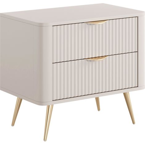 Mesilla de noche Lectum, Beige, Número de cajones: 0, Número de puertas: 0, 56x64x38cm, Aglomerado laminado, MDF (1/5)