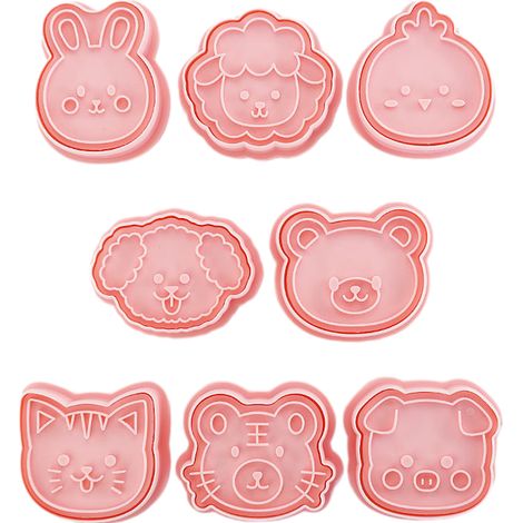 8 moules à biscuits animaux, découpes en relief pour pâtisserie maison, idéaux pour gâteaux d'anniversaire et décoration de desserts (1/5)