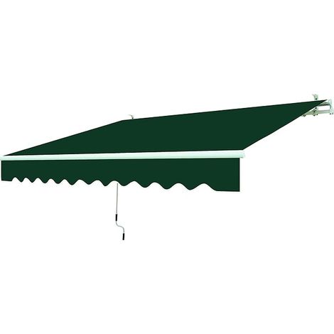 Tenda da Sole a Bracci Retrattili 250x200 Verde con Rullo per Esterno da Balcone