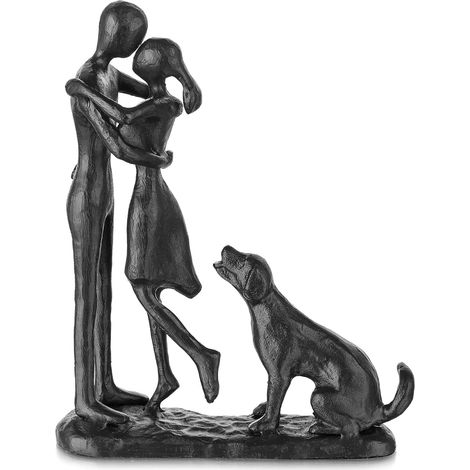 Idées de Cadeaux de Mariage pour Couple: Statue de Couple et Chien (1/5)