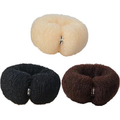 Set mit 3 Nylon-Haarwicklern für Dutt und Pferdeschwanz, DIY-Haarstyling-Accessoires. – 22 x 4 cm (1/4)