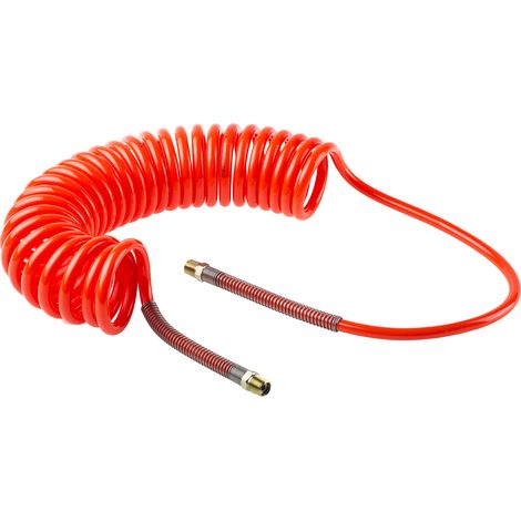 Tuyau spiralé CPC, avec raccord BSPT 1/4 pouce mâle, Rouge, Diam.ext 10mm, Long. 4m ( Prix pour 1 ) (1/2)