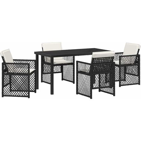 Maison Exclusive - Conjunto de Comedor de Jardín 5 uds. Negro rat (1/5)