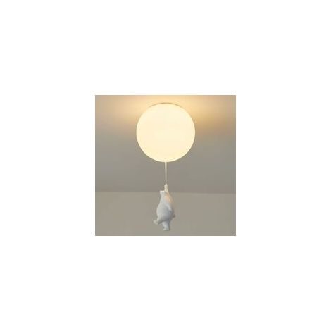 Abat-jour en acrylique blanc lustre suspendu pour enfants ours fille garçon chambre luminaire plafond chandelier pendentif lumière chaude 3000K 15cm (1/5)