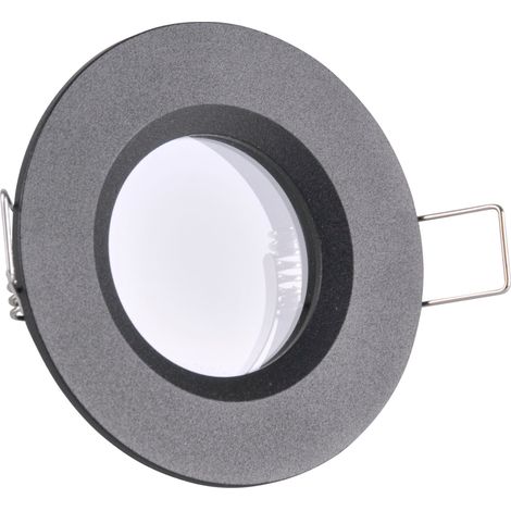 Spot encastré noir mat IP44 BORAS Polux MR16 12V Ø8cm (1/4)