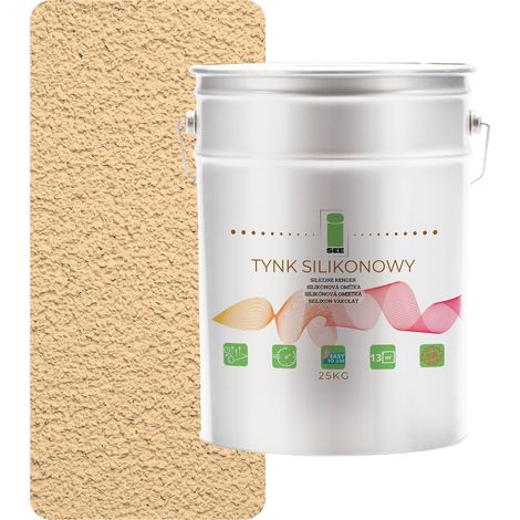 Außenfassadenputz aus Silikon, gelb-beige, 1,5 mm, Premium, 25 kg (1/5)