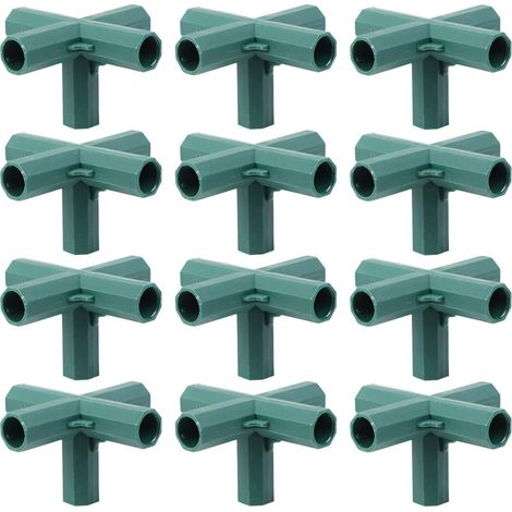 Lot de 12 Connecteurs De Jardinage pour Cadre De Support De Plantes Raccord De Tuyau De Treillis De Jardin Connecteur Coudé À 5 Voies D & 39 Angle À 5 Voies (1/5)