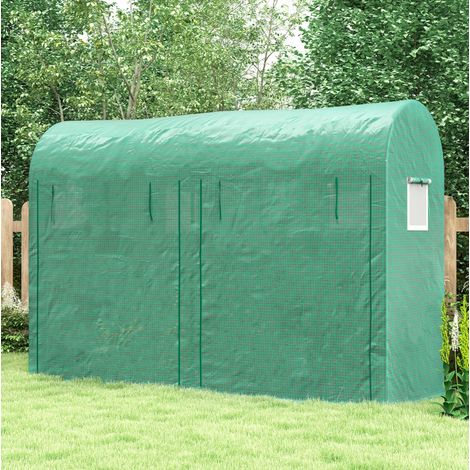 Serre de jardin tunnel 300x100x200 cm PE verte OKMYHOME (1/5)