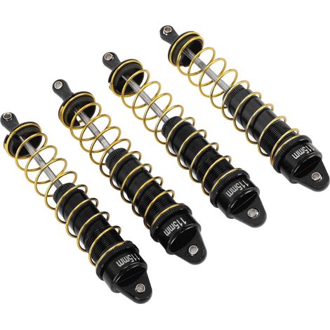 Lot de 4 amortisseurs en alliage d'aluminium de 115 mm pour voiture RC crawler 1/10 (noir). (1/5)