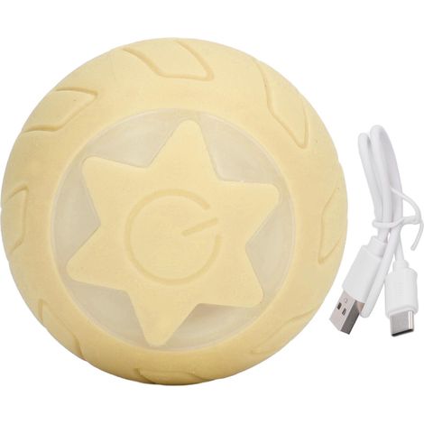 Boule interactive pour chat, jouet automatique roulant en ABS et silicone, jouet intelligent pour animaux de compagnie, couleur jaune pour la maison. (1/5)