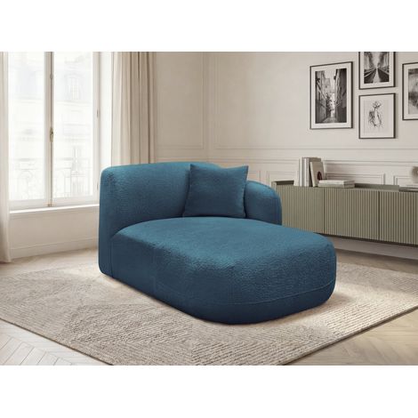 BOBOCHIC - Méridienne avec accoudoir pour canapé modulable ANDA tissu chenille Angle droit  Bleu clair