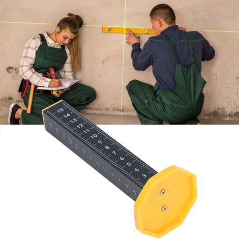 Règle d'Égalité Hauteur Rénovation Bois Aluminium Échelle HD Multi-fonction Pour Pose Carrelage et Mesurage Homogénéité (1/5)