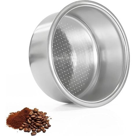 Cesta de filtro para espresso de 51 mm - Filtro de café de acero inoxidable para máquinas Delonghi y accesorios para la preparación de café. (1/5)