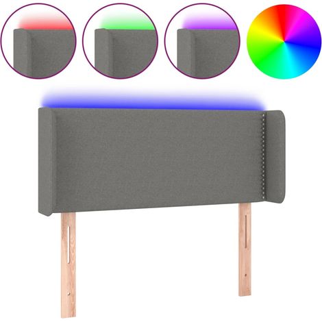 Maison Exclusive - LED Kopfteil Dunkelgrau 93x16x78/88 cm Stoff