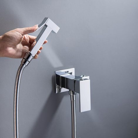 Bidet per WC sospeso, Bidet per WC con acqua calda, Rubinetto per WC, Tutto in rame cromato (1/4)