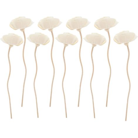 9 Bâtonnets Diffuseurs en Rotin Blanc, Bâtonnets Aromatiques Remplaçables en Paille Naturelle pour Décoration Simple et Chic, Diffuseur Parfum pour Cabinets et Scènes (1/5)