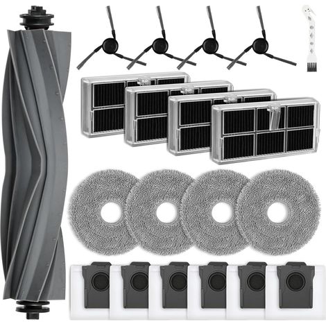 20 Stück Zubehör für Dreame X40 Ultra Complete/X40 Master/L40 Ultra/L10s Ultra Gen 3/L50 Ultra AE/Mova P50 Pro Ultra Staubsauger, 1Hauptbürste 6Staubbeutel 4Wischpads 4Filter 4Seitenbürste 1Reinigung