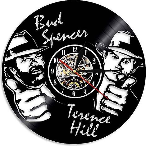 Horloge murale en vinyle Bud Spencer Terence Hill, décoration rétro pour maison, horloge design collection. (1/3)