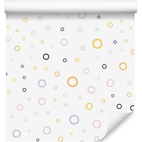 Papier peint à motifs de cercles délicats pour salon et chambre 50x1000 cm (1/5)