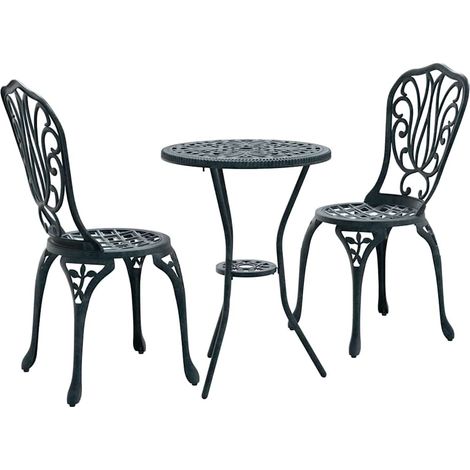 Maison Exclusive - Set Bistro da Giardino 3 pcs Verde Alluminio