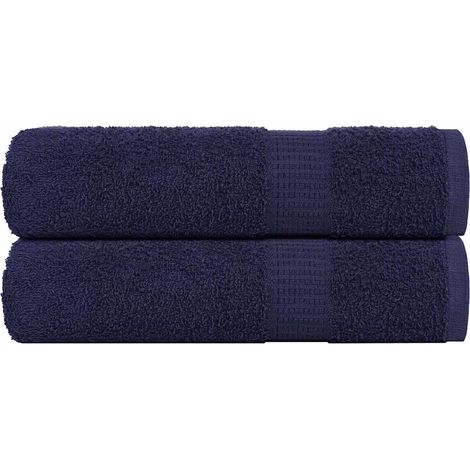 Serviettes de toilette FROGN, lot de 2, bleu marine, 50 x 100 cm, 360 g/m²