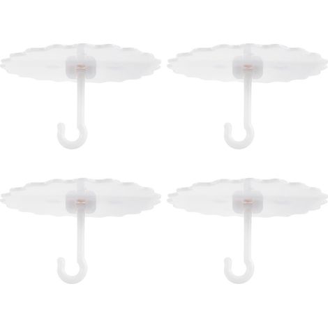 ensemble de crochets pour moustiquaire en forme de dôme, crochets de plafond, crochets en plastique pour baldaquin de lit, pour la maison-11.8X11.8X0.2CM-White (1/4)