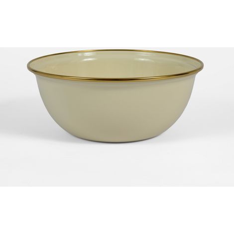 Bol / Saladier en Émail Beige 20 cm / 1,8 L – Corbeille à Fruits, résistant et naturel – LPP GRANDEUR 05