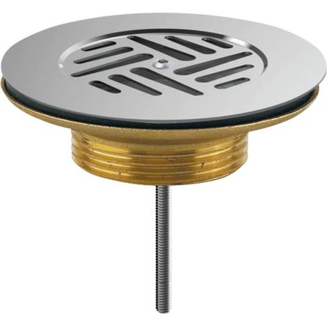 Valentin – Bonde de lavabo en laiton à grille plate – Diamètre 90mm – Hauteur 100mm – Évacuation rapide – Pour évier grès