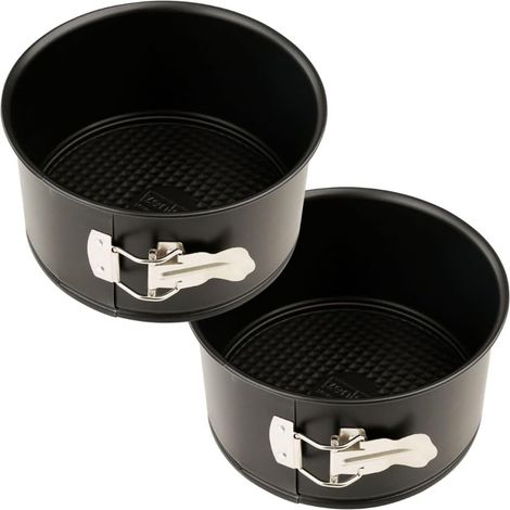Lot de 2 Moules à Panettone, Rond, Charnière, Acier Inoxydable, 18 cm, Pour Gâteau de Noël (1/5)