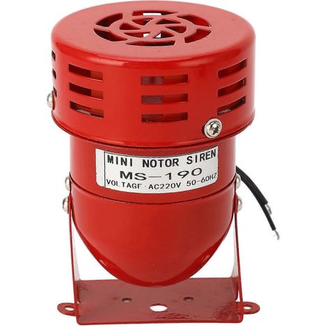 Industrielle Motoralarmglocke, rote Mini-Hupe aus Stahl, Sirene für Autos, 220 V Wechselstrom