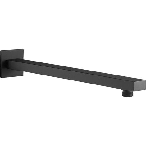 Signature Square Wall Mounted Shower Arm 300mm Length - Matt Black (1/2)
