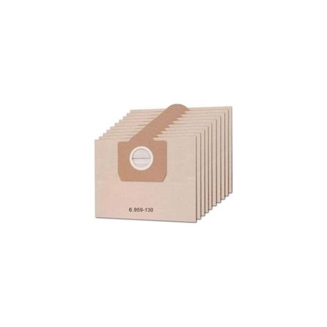 Pack de de 10 sacs d'aspirateur compatibles avec Kärcher A2604, XU, A2204, A2254 - Rechange pour 6.959-130.0 - Sacs de rechange à poussière pour aspirateurs Kärcher - (1/4)
