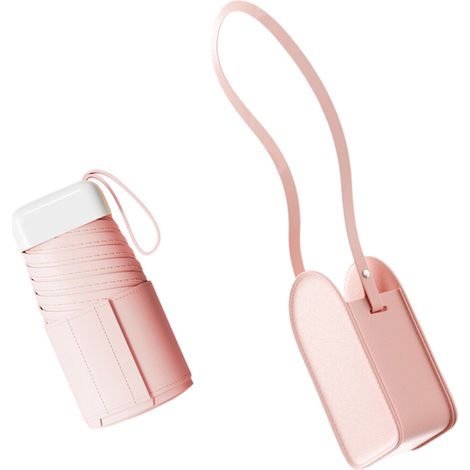 Paraguas práctico de acero negro para colgar como sombra - Rosa