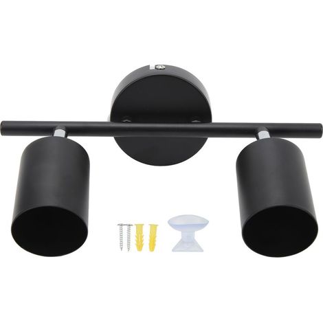Kit d'éclairage sur rail LED, 2 têtes, rail de 10,8 pouces, rotation à 90 degrés, kit d'éclairage sur rail à 2 lumières pour ampoule de plafond GU10. (1/5)