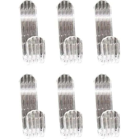 Packung mit 6 transparenten Acryl-Duschtürhaken (1/4)