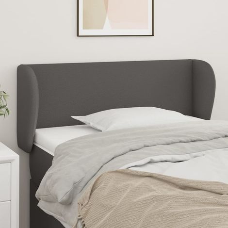 Tête de lit avec oreilles Gris 93x23x78/88 cm Similicuir (1/5)