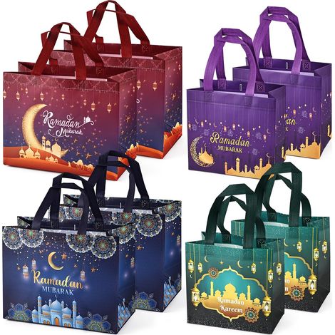 Aviski Borse Regalo Ramadan Mubarak Riutilizzabili Set da 8 pezzi (1/4)