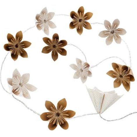 Guirlande LED "10 Fleurs" 23cm Or