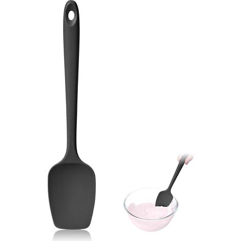 Hitzebeständiger Silikon Spatel 29cm Schwarz für Kochen & Backen