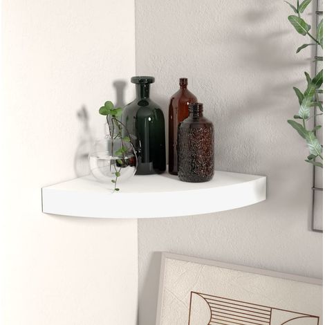 Étagère d'angle flottante-Étagère murale-Étagère Suspendue blanc 25x25x3,8 cm MDF 977268 (1/5)