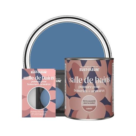 Peinture pour Boiseries & Armoires de Salle de Bains, Finition Satinée - Soie Bleue (1/3)