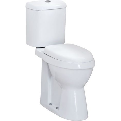 Hudson Reed – Toilette WC handicapé surélevée H. 450mm – Céramique blanche – Chasse d'eau 6L – Abattant blanc – Adapté PMR – Garantie 2 ans