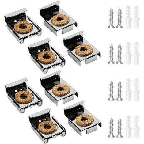 Mirror Hangers Mirror Clips Mirror Holder Wall Mirror Mounting Mirror Mounting Clips with Screws and Expansion Tubes for Mirror Fixing Hangers，，8Pcs (1/5)