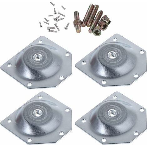 Plaques de montage coudées pour pieds de meubles – Lot de 4 – Fixation robuste avec vis 5/16 pouces – Pour assemblage de meubles en bois (1/5)