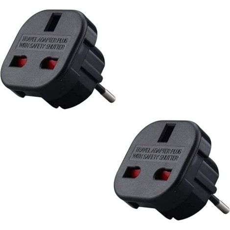 2er-Pack – UK-auf-Franzsischer Steckeradapter – UK-Franzsischer Adapter – Typ G auf Typ C – kompakt und leicht – überspannungsschutz (1/5)