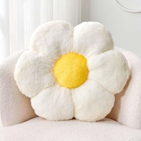 Coussin de siège blanc 50503cm 1 pétale fleur coussin de siège coussin de baie vitrée coussin en peluche chaud coussin de siège de voiture (1/5)