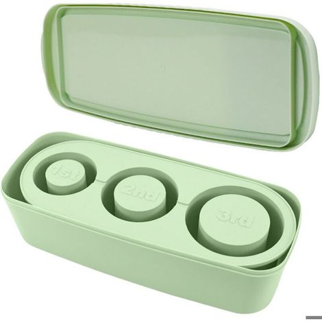 Bac à glaçons avec couvercle en silicone, 3 moules à glaçons cylindriques creux de tailles différentes (vert) (1/5)